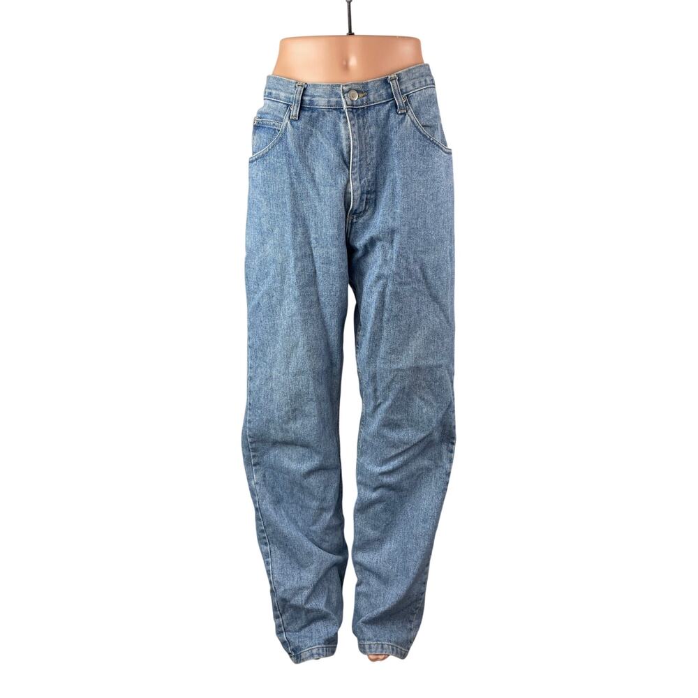 Wrangler Women's Blue High Rise Baggy Relaxed Straight Leg Denim Jeans 34x34